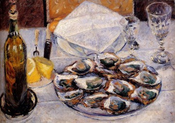 Bodegón Ostras Gustave Caillebotte Pinturas al óleo